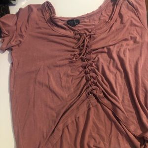 Off shoulder flowy tie top